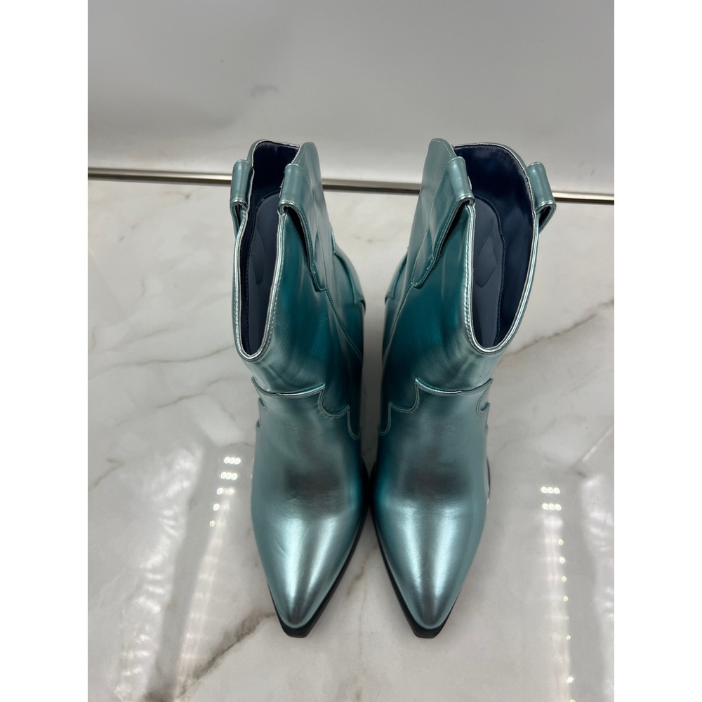 Bamboo Cowboy Boots Women's Sz 9M Blue Metallic Ankle Western Mindful-12 NWT - Picture 6 of 12